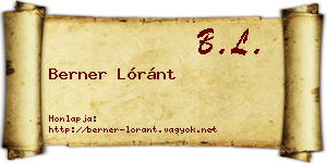 Berner Lóránt névjegykártya