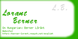 lorant berner business card